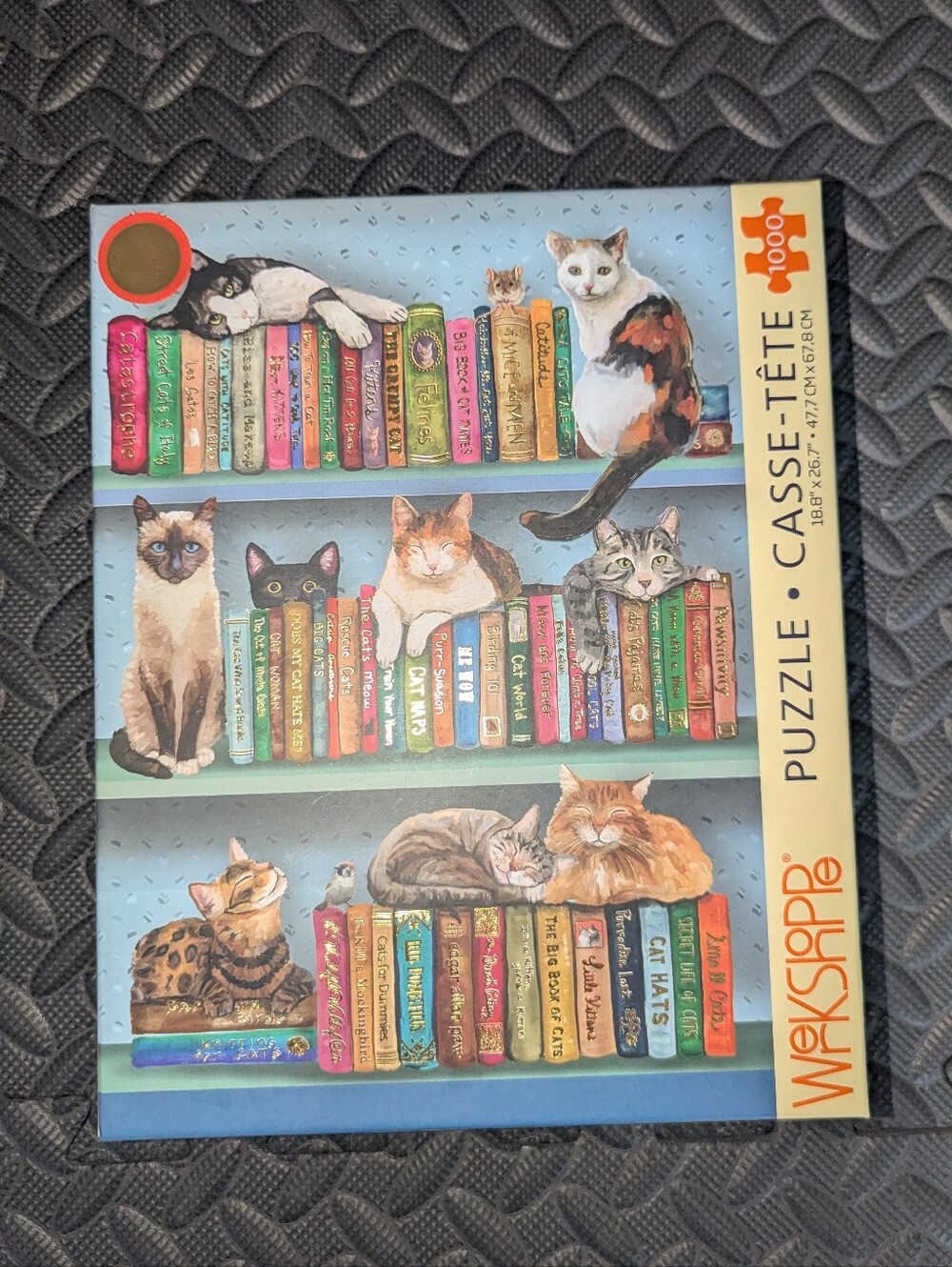 New - 1000 Piece Werkshoppe Puzzle - Cats on Books